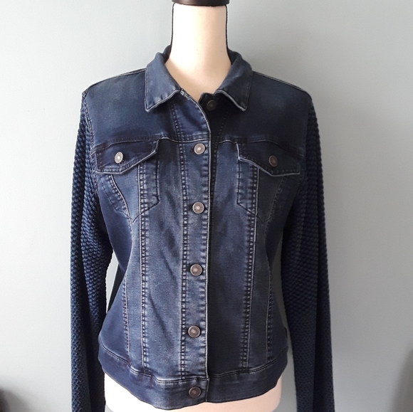 Silver Jeans Jackets & Blazers - Silver Jeans Denim Jacket knit Sleeves